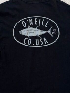 O’Neill Long Sleeve Graphic Tee Men’s Medium | Black Fishing Surf Shirt